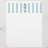 Blaue und weiße Streifen mit Monogramm (Vorne/Hinten)