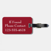 Blaue und weiße Streifen mit rotem Monogramm Gepäckanhänger (Rückseite horizontal)