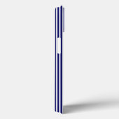 Blaue und weiße Streifen mit verbrannter Orange Case-Mate iPhone Hülle (Rückseite / Rechts)