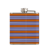 Blaue und weiße Streifen mit verbrannter Orange Flachmann (Rückseite)