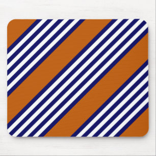 Blaue und weiße Streifen mit verbrannter Orange Mousepad