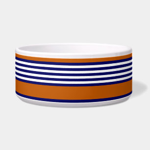 Blaue und weiße Streifen mit verbrannter Orange Napf