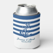 Blaue und weiße Streifen mit Wasseranker Dosenkühler (Kanne Vorderseite)