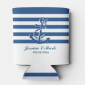 Blaue und weiße Streifen mit Wasseranker Dosenkühler (Rückseite)