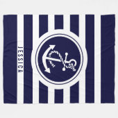 Blaue und weiße Streifen mit Wasseranker Fleecedecke (Vorderseite (Horizontal))