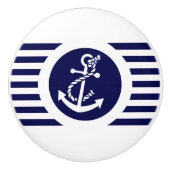 Blaue und weiße Streifen mit Wasseranker Keramikknauf (Vorderseite)