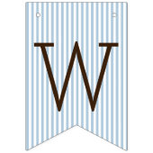 Blaue und weiße Streifen mit Weckglas-Babyparty Wimpelkette (Erste Fahne)