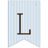 Blaue und weiße Streifen mit Weckglas-Babyparty Wimpelkette (Dritte Fahne)