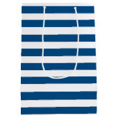 Blaue und weiße Streifen Mittlere Geschenktüte (Rückseite)