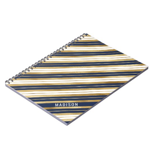 Blaue und weiße Streifen Notizblock (Linke Seite)