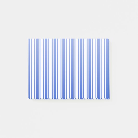 Blaue und weiße Streifen Post-it Klebezettel (Vorderseite)