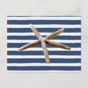 Blaue und weiße Streifen Postkarte