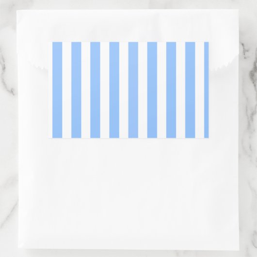 Blaue und weiße Streifen Rechteckiger Aufkleber (Tasche)