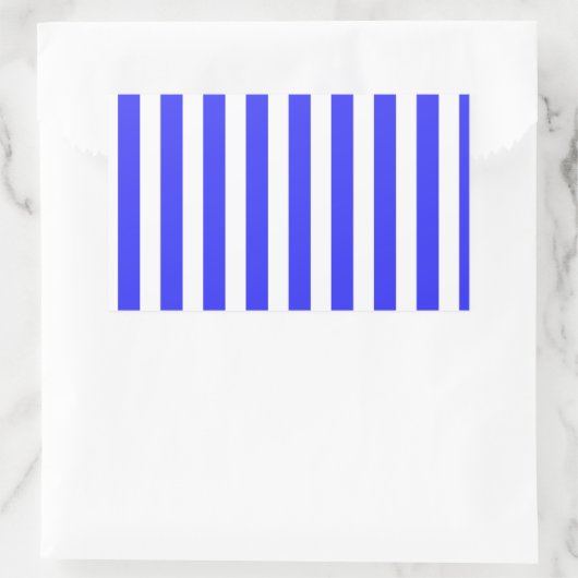 Blaue und weiße Streifen Rechteckiger Aufkleber (Tasche)