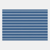 Blaue und weiße Streifen schnallen Urlaub Geschenkpapier Set (Vorderseite 3)