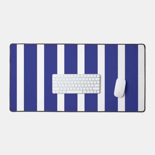 Blaue und weiße Streifen Schreibtischunterlage (Tastatur & Maus)