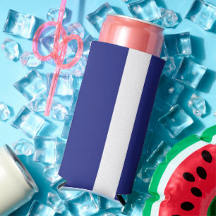 Blaue und weiße Streifen Selters Dosenkühler