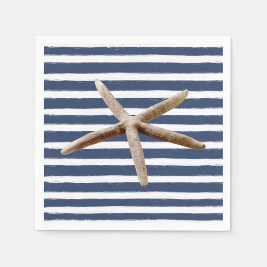Blaue und weiße Streifen Serviette (Vorderseite)