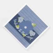 Blaue und weiße Streifen Serviette (Ecke)