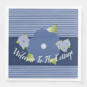 Blaue und weiße Streifen Serviette (Vorderseite)