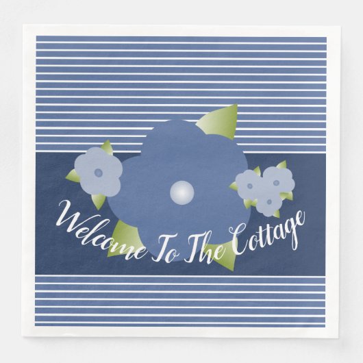 Blaue und weiße Streifen Serviette (Vorderseite)