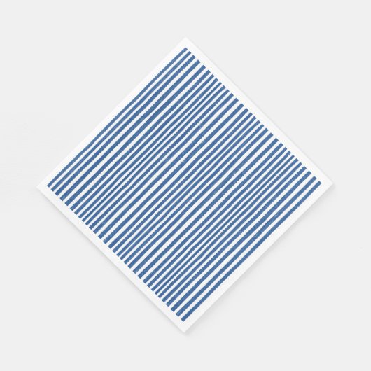 Blaue und weiße Streifen Serviette (Ecke)