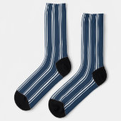Blaue und weiße Streifen Socken (Linkes Detail)