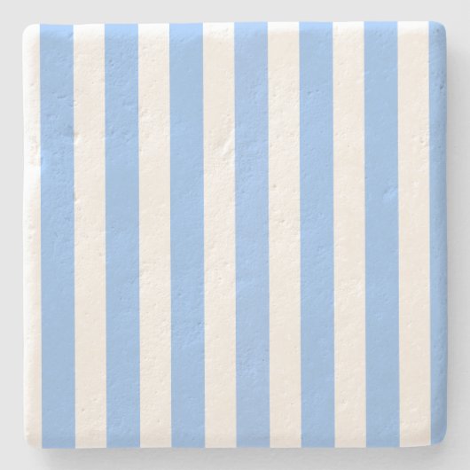Blaue und weiße Streifen Steinuntersetzer (Vorderseite)