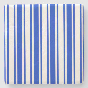 Blaue und weiße Streifen Steinuntersetzer