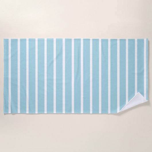 Blaue und weiße Streifen Strandtuch (Vorderseite)