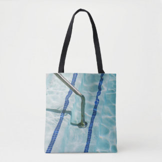 Blaue und weiße Streifen Tasche