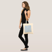 Blaue und weiße Streifen Tragetasche (Vorderseite (Model))