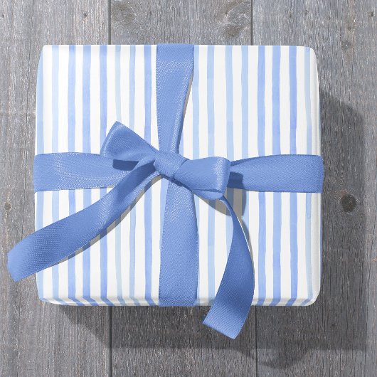 Blaue und weiße Streifen-Umhüllungspapier Geschenkpapier