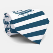 Blaue und weiße Streifen Wassersegler 2 Krawatte (Gerollt)