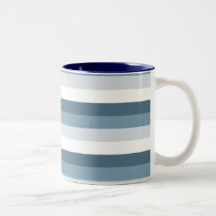 Blaue und weiße Streifen Zweifarbige Tasse