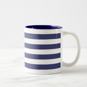 Blaue und weiße Streifen Zweifarbige Tasse