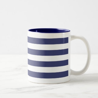 Blaue und weiße Streifen Zweifarbige Tasse