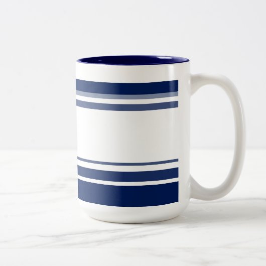 Blaue und weiße Streifen Zweifarbige Tasse (Rechts)