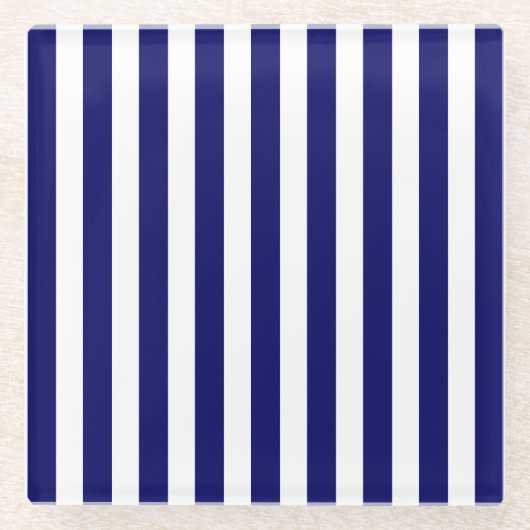 Blaue und weiße Süßigkeiten Glasuntersetzer (Vorderseite)