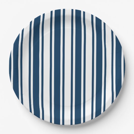 Blaue und weiße Süßigkeiten Pappteller (Vorderseite)
