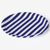 Blaue und weiße Süßigkeiten Pappteller (Schrägansicht)