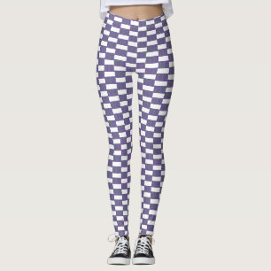 Blaue und weiße Textur Nahtloses Design Leggings