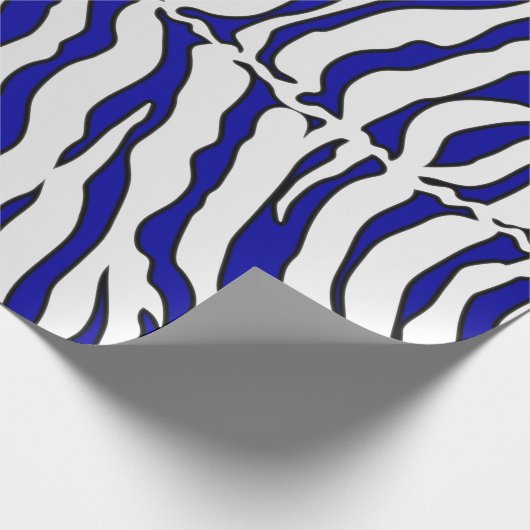 Blaue und weiße Tigerstreifen - Tierwerbung Geschenkpapier (Ecke)