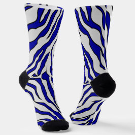 Blaue und weiße Tigerstreifen - Tierwerbung Socken