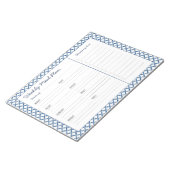 Blaue und weiße Tile Notizblock (angewinkelt)