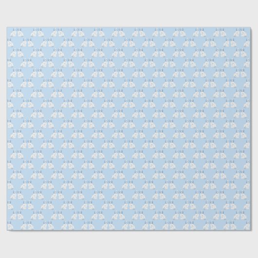 Blaue und weiße Töpferhunde Staffordshire Spaniel Geschenkpapier (Flach)