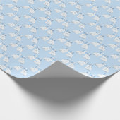 Blaue und weiße Töpferhunde Staffordshire Spaniel Geschenkpapier (Ecke)