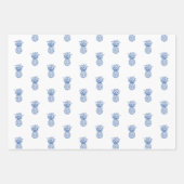 Blaue und weiße tropische Ananas Geschenkpapier Set (Vorderseite 2)