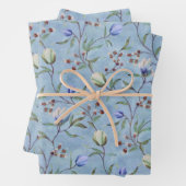 Blaue und weiße Tulips Muster Geschenkpapier Set (Beispiel)