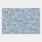 Blaue und weiße Tulips Muster Geschenkpapier Set (Vorderseite 2)